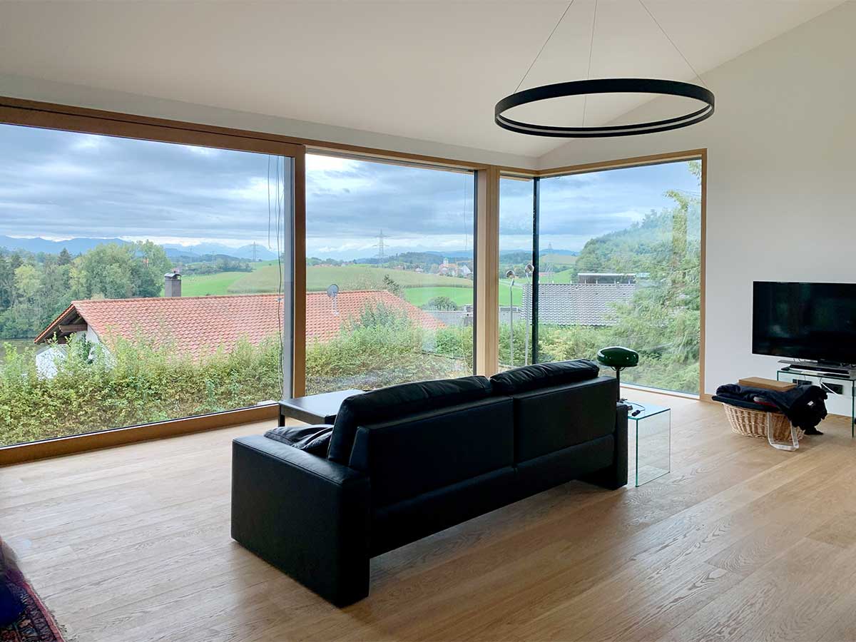 HS 330 | Home Pure | Hochmodernes Architekten Passivhaus - Fenster und Hebeschiebetüren in Holz Aluminium